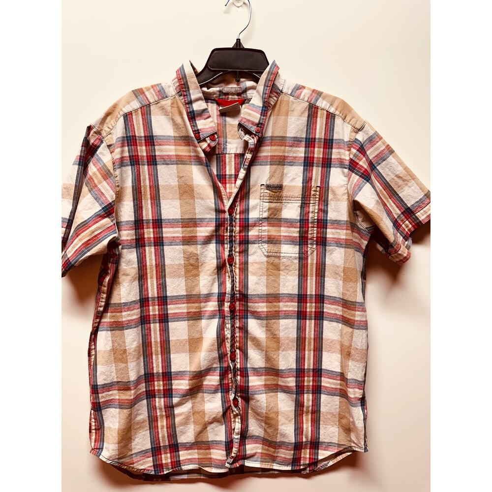 Columbia Men's Plaid Short Sleeve Button Down Shirt Size XL Regular Fit